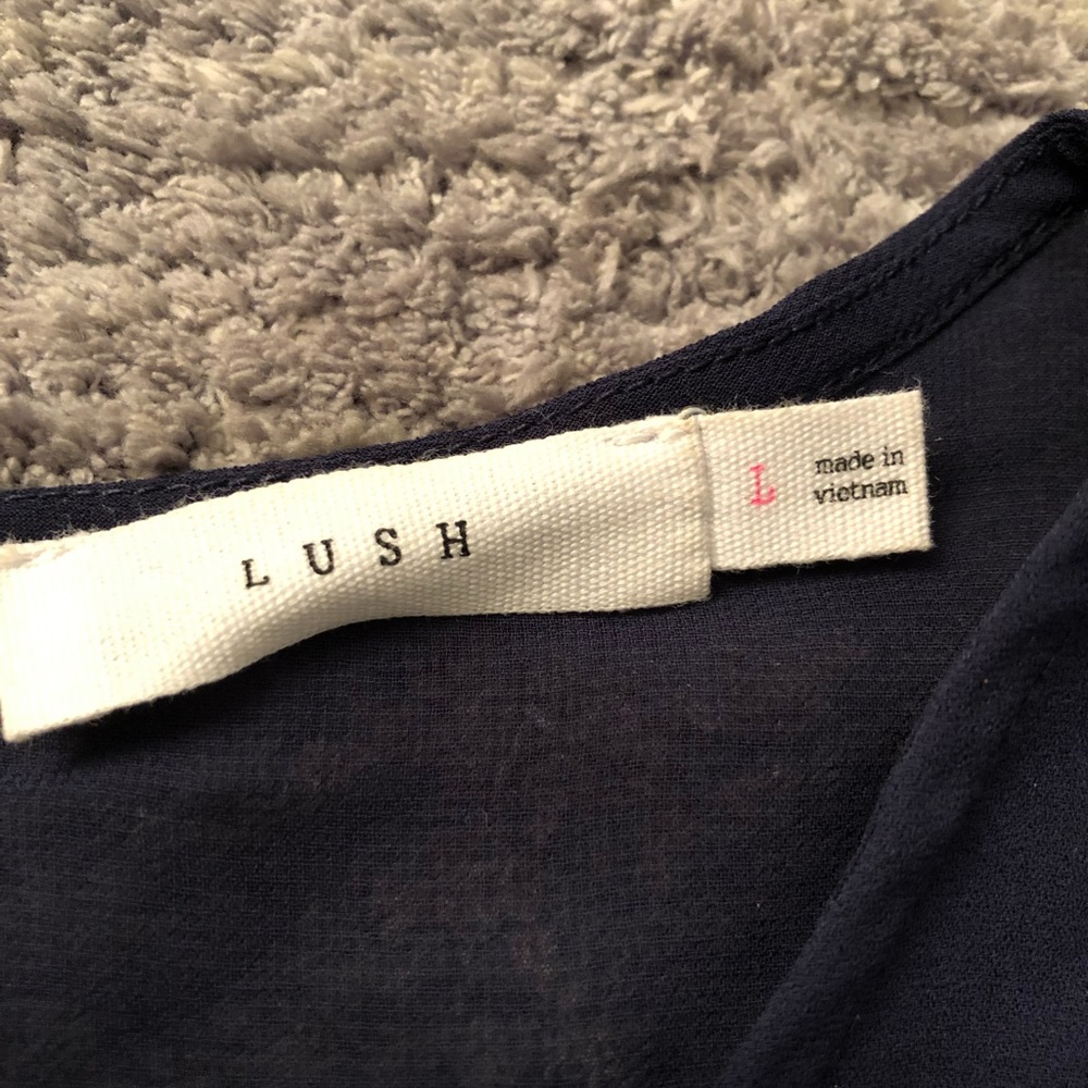 Navy Ruffle Tank - Picture 2 of 3